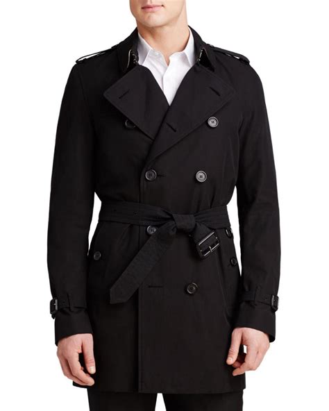 burberry london kensington mid-length black trench coat|Burberry kensington trench coat men's.